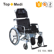 Topmedi Rollstühle aus Aluminium mit hoher Rückenlehne und manueller Toilette